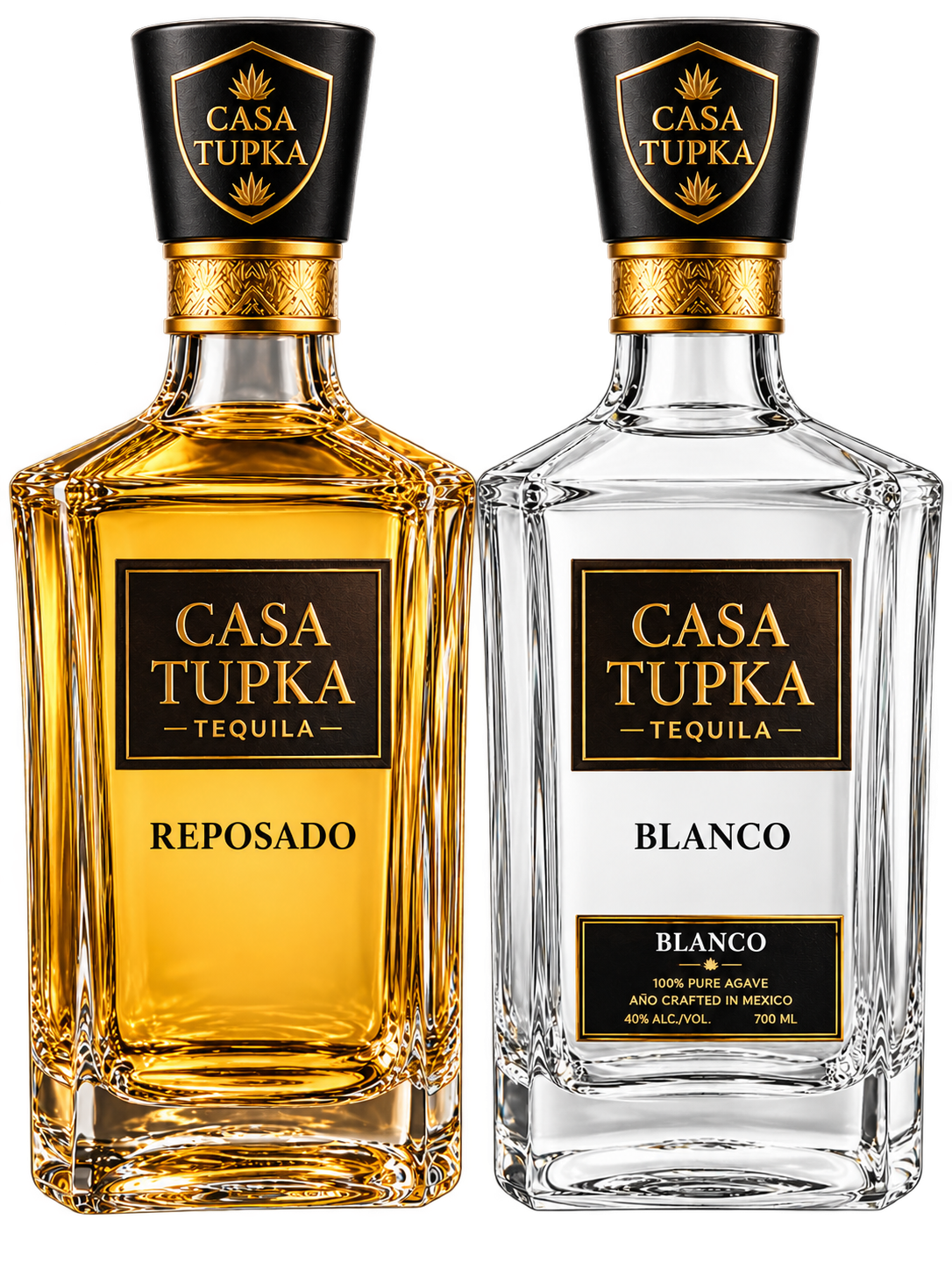 Casa Tupka Reposado and Blanco Tequila Bottles